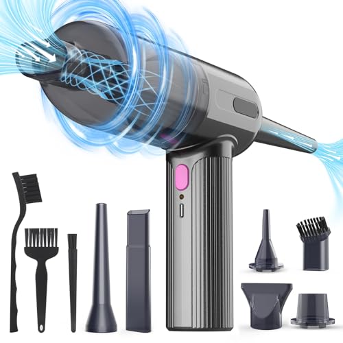 7000Pa Mini Car Vacuum: 4-in-1 Handheld Vacuum Cordless & Compressed Air Duster & Inflator Pump, 3-Speed Portable High Power Cleaning Kit for Car Detailing, Computer Keyboard, Sewing Machine, Office