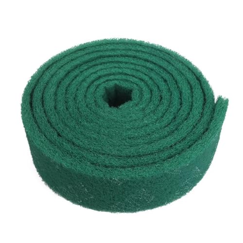 Cuttable Scouring Pad Roll,Thickened Scrubbing Pad for Kitchen Cleaning, Metal Rust Removal, Surface Polishing, Sanding(Green,70×17mm 2Roll) - size: 70×17mm 2Roll