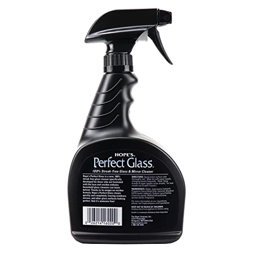 HOPE'S Perfect Glass Cleaner Spray, Streak-Free, Ammonia-Free Window, Mirror, Screen, Tinted Glass, and Shower Door Cleaner, Indoor and Outdoor Glass Surfaces, 32 Fl Oz, Pack of 12 - style: 32 Fl Oz (Pack of 12)