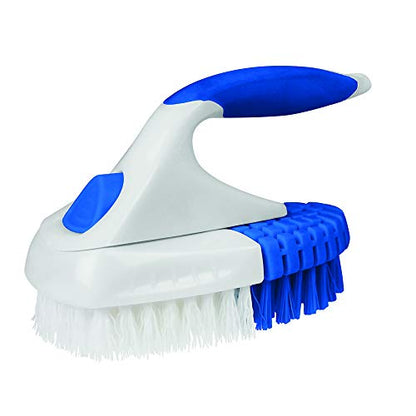Clorox Multipurpose Flex Scrub Handheld Cleaning Brush with Removable Handle, Blue/White - size: 1 Count (Pack of 1)