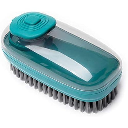 Brush with Soap Dispenser, Good Srubber Cleaner for Dish Sink Pan Pot Washing and Cleaning, Bathroom, Kitchen, Soft Laundry Clothes and Shoes Scrubbing Brush(Green) (Green) - color: Green