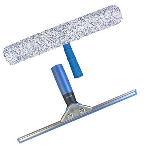 Squeegee & Window Washer Combo - Professional Grade Cleaning Tool for Sparkling Windows, Glass, and Surfaces - Ergonomic Design for Effortless Cleaning - size: Combo: Squeegee with Window Washer