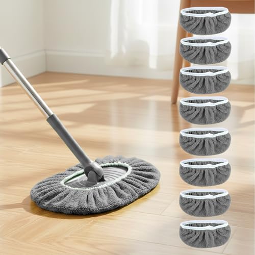 8 Pack Reusable Microfiber Mop Pads - Dry Sweeping Cloths & Wet Mopping Cloths - Washable Wet Pads Refill for Mopping Floors (Mop is not Included), Gray - color: Gray 8-pack