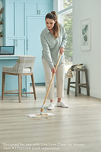 Harper Live.Love.Clean. Washable 2-in-1 Wet/Dry Bamboo Dust Mop Pad with Wraparound Attachment for Cleaning Dust, Pet Hair & Fine Dry Dirt - style: Bamboo Wraparound Mop Pad