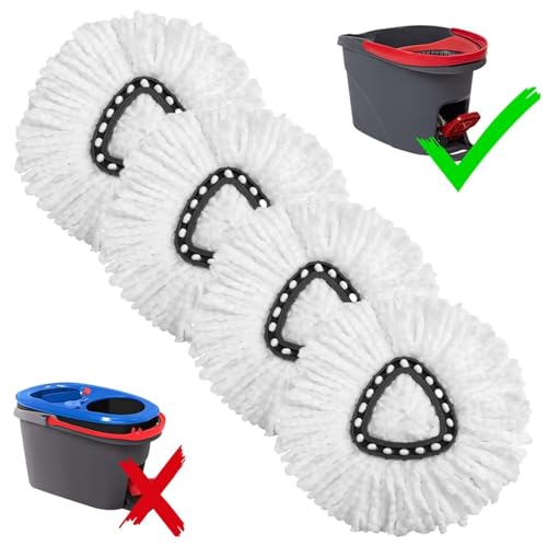 4-Pack Mop Replacement Heads for Ocedar Mop Replace Head EasyWrin Spin Mop Heads Replacements, Easy Cleaning Mop Head Replacement - size: 4 Count (Pack of 1)