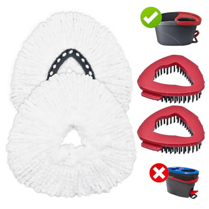 Mop Heads Replacements for Ocedar, Mop Replace Head for O Cedar, Mop Heads for O Cedar, Mop Replace Head for Cedar, Mop Heads for O Cedar Spin Mop Include 2 Pack Mop Refills & 2 Pack Scrubber Mop Head - size: for Ocedar 1 Tank
