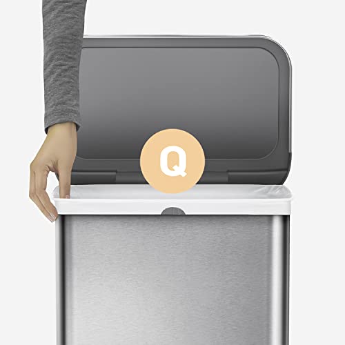simplehuman Code Q 60 Count Custom Fit Liners, Drawstring Kitchen Trash Bags, One-by-One Mess-Free Dispense, Extra Thick & Double Seamed, 50% PCR Plastic, 50-65 Liter / 13-17 Gallon, White - size: 60 Count (Pack of 1)