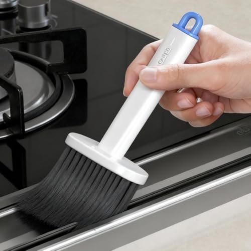 2-in-1 Multifunctional Cleaning Brushes, Crevice Cove Cleaning Brush, Soft Bristle Dust Remover Tool (Blue White) - color: Blue White