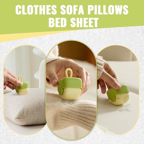 2Pcs Mini Lint Remover Roller, Washable Lint Gel Roller, Reusable Pet Hair Remover for Clothing, Pet, Hair, Dust, Lint (Green+Beige) - color: Green+beige