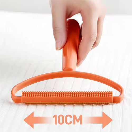 Double Sided Lint and Pet Hair Remover, Orange Fabric Shaver and Fuzz Remover Tool for Clothes, Sofa, Carpet, and Upholstery Cleaning
