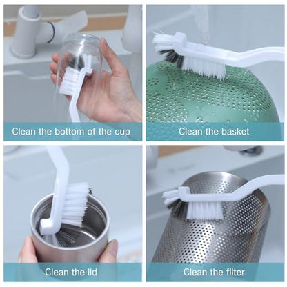 3 Pcs Dish Brush Right Angle Kitchen Scrub Bottle Bathroom Brush Sink Household Pot Pan Edge Corners Tile Lines Cleaning with Stiff Bristles
