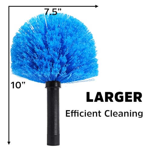Cobweb Duster, Bafezoze Cobweb Brush Replacement Head, Spider Web Brush Remover Outdoor Blue (Pole Not Included)