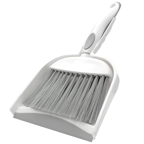 Dust pan, Mini Dustpan and Brush Set, Small Broom and Dustpan Set, Small Hand Broom and dust pan Set, Whisk Broom, Dust pan and Brush for Desk, Table, Home, Kitchen Necessities (Gray 2pcs) - size: 2pcs