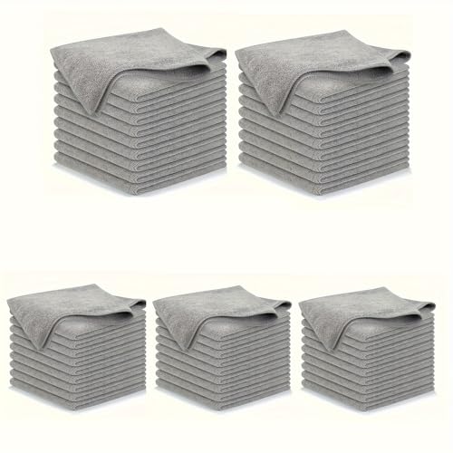 Generic Kitchen Towel, Ultra-fine Fiber Light Gray Cleaning Cloth Set, Absorbent, Soft and Cloth, Ultra Soft Absorbent Microfiber Cleaning Rags (50pcs) - size: 50pcs