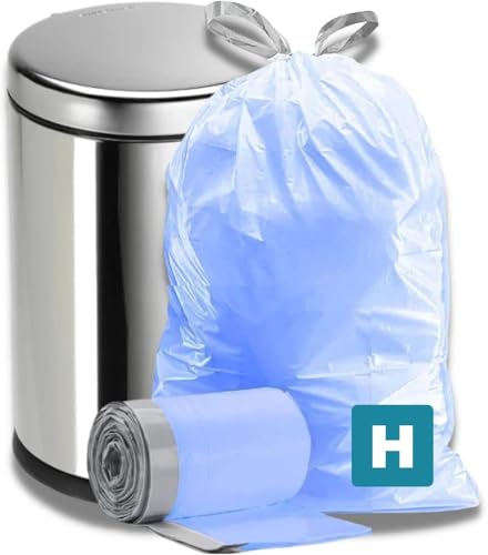 Plasticplace Custom Fit Blue Drawstring Trash Bags, Compatible with Simplehuman Code H, Tear-Resistant, Scent-Free, for Indoor Use Home Office Trashbags (100 Count), 8-9 Gallon / 30-35L, 18.5" x 28" - color: Blue, size: 100 Count (Pack of 1)