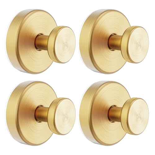 Vacuum Suction Cup Hooks for Shower, Shower Hooks for Inside Shower Glass Window, Mirror, No Drill Towel Hooks for Bathrooms, Bath Robe Coat Looafh Wreath Hook for Hanging - 4 Pack, Gold - color: Gold, size: 4 Pack