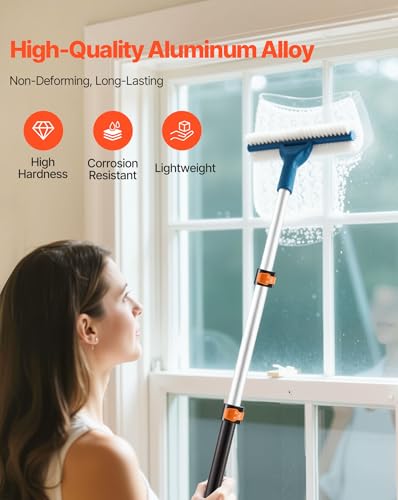 VEVOR Telescopic Extension Pole, 2-4 FT Multi-Purpose Extendable Pole, Sturdy Aluminum Alloy Paint Pole Extension with Flip-Lock Design, High Reach Roller Stick for Painting, Dusting and Cleaning - style: 2-4 FT