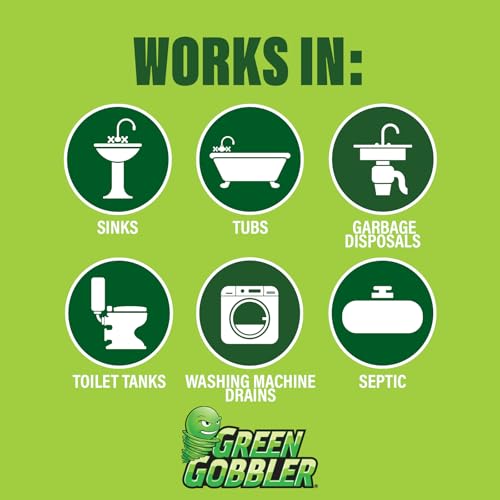 Green Gobbler Drain Cleaner & Deodorizer FRESH SCENT Sticks for Toilet Tanks, Sinks, Bathtub Drains, Washing Machine Drains and Garbage Disposals - 24 Pieces - size: 12 Count (Pack of 2)