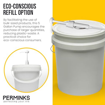 5 Gallon Pump Dispenser - Pump for 5 Gallon Bucket, Jug, Bottle, Large Container - Great for Shampoo & Conditioner, Laundry Detergent, Snow Cone Syrup, Bleach Liquid, Oil & More (Pack of 1) - size: 1 Count (Pack of 1)