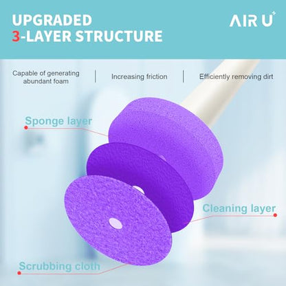 48 Count Disposable Toilet Brush Heads, Toilet Bowl Wand Refills for Toilet and Bathroom Cleaning, Purple Lavender Fragrance, Not Suitable for Electric Toilet Brushes - color: Purple