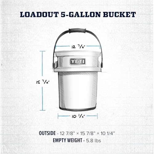 YETI Loadout 5-Gallon Bucket, Impact Resistant Fishing/Utility Bucket - color: Black