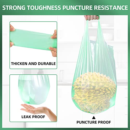 2.6 Gallon Trash Bag 150 Count, Unscented Strong Handle Tie Garbage Bags Fit 10 Litter Trash Can, Three Colors for Kitchen, Bathroom, Bedroom, Office (Green, White, Black)