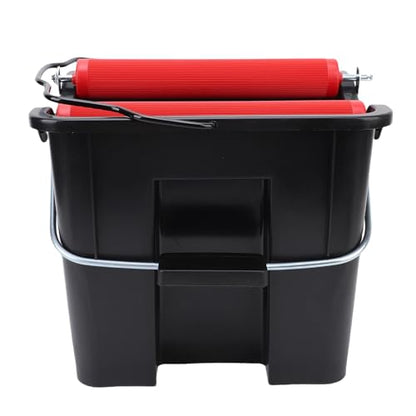 Aramox 14L Pedal Spin Mop Bucket Heavy Duty ABS Metal Bucket with Foot Press Wringer for Marine Boat Yacht Ship Deck Cleaning IMPA174280