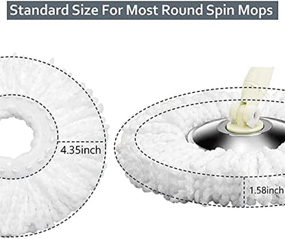 6 Pack Mop Heads Replacements Washable Microfiber Spin Mop Refill Cleaning Supplies for Home, Office, Industrial and Commercial Use,Compatible with Hurricane,Mopnado Spin Mop