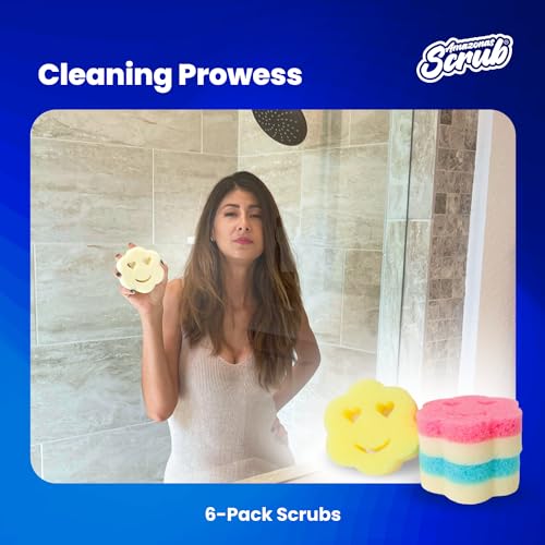 6 Double Side, Amazonas Scrub, Your New Cleaning Essential! This 6-Pack of Double-Sided Scrubber and Sponge is Designed to Simplify Your Cleaning Routine (6 Scrub sponges)