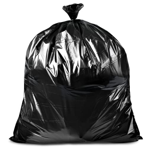 Tasker 40-45 Gallon Trash Bags, (50 Bags w/Ties) Large Black Heavy Duty Garbage Bags - fits 39 Gallon - 40 Gallon - 42 Gallon - 44 Gallon