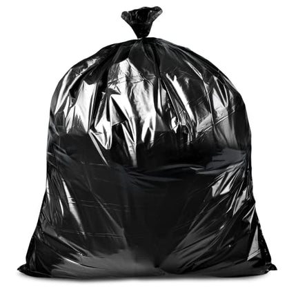 Tasker 40-45 Gallon Trash Bags, (50 Bags w/Ties) Large Black Heavy Duty Garbage Bags - fits 39 Gallon - 40 Gallon - 42 Gallon - 44 Gallon