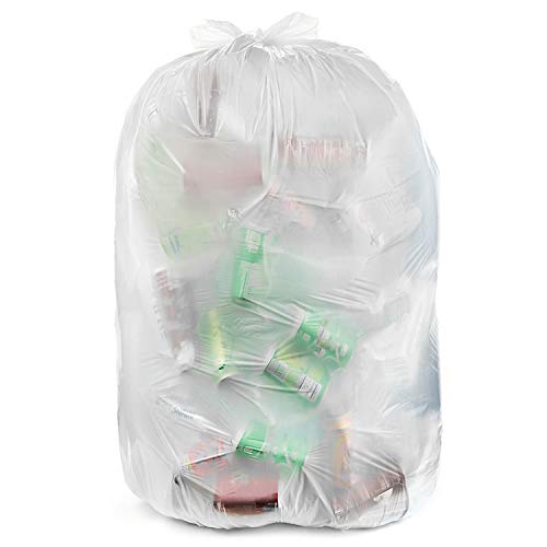 Aluf Plastics 7-10 Gallon Clear Trash Bags - (Huge 500 Pack) - 24" x 23" - 1.0 MIL (Equivalent) - CSR Series - Premium Liners Clear Garbage Bags for Recycling, Bathroom, Office, Kitchen - style: 7-10 Gal, 1 Mil Equiv, 500 Count