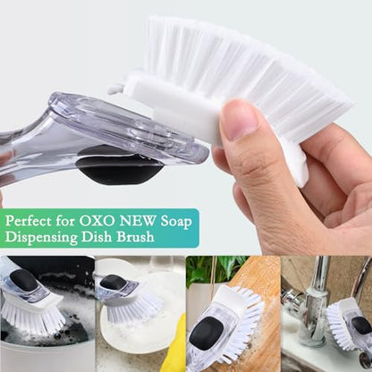 New Brush Refills for OXO New Soap Dispensing Dish Brush - 8 Pack Dish Brush Cleaning Soap Dispensing Head Replacement for Scrubber - color: 8-pack