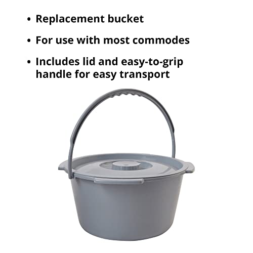 McKesson Commode Replacement Bucket with Handle and Lid, 7.5 qt, 1 Count - size: 1 Count (Pack of 1)