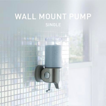 simplehuman Single Wall Mount Pump, Hotel-Grade Refillable Shower Soap Dispenser, Ergonomic T-Bar Lever, No-Drill Adhesive Install, for Bathrooms, Hotels, and Airbnbs, Stainless Steel - size: Single
