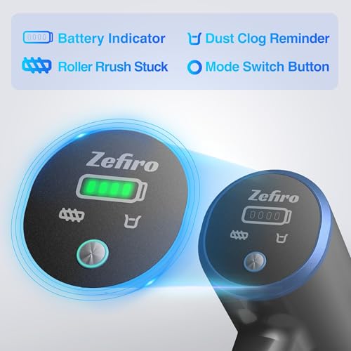 Zefiro Vacuum Cleaners for Home | 450W /40Kpa 50Mins Cordless Stick Vacuum Cleaner, Rechargeable Wireless Anti-Tangle Vacuum for Pet Hairs/Hardwood Floor