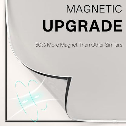 Adjustable DIY Magnetic Window Screen Replacement Window Screens 48" * 72" with White Window Frames Fiberglass Mesh for House Windows - size: 72"x48"