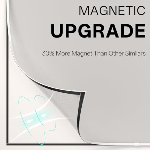 Adjustable DIY Magnetic Window Screen Replacement Window Screens 48" * 60" with White Window Frames Fiberglass Mesh for House Windows - size: 60"x48"