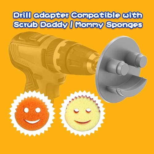 FORHOGAR Drill Attachment Compatible with Scrub Daddy/Mommy Sponges, Drill Brush Accessorise for Grout, Floor, Tub, Shower, Tile, Bathroom and Kitchen Surface
