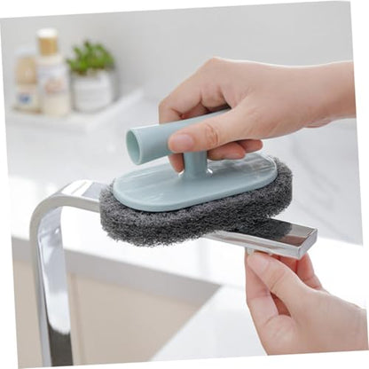 Mipcase Ergonomic Handle Kitchen Cleaning Brush Powerful Scrubbing Pad for Dishes Faucets Stove Sink Household Use Non-Scratch Scouring Pad with Random Color Random Color