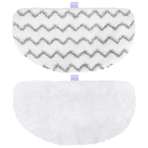 2 Pack Replacement Steam Mop Pads Compatible with Bissell PowerFresh Steam Mop, Fits Models 1940, 1806, 1544, 1440, Microfiber Scrubbing Pads for Sealed Hard Floors (1 Scrub + 1 Soft) - color: White – 2 Pack (Scrub + Soft)
