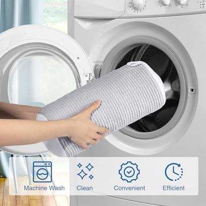 Teletrogy Shoe Laundry Bags for Washing Machine, Reusable Laundry Shoe Bag for Washer and Dryer, Fluffy Fibers 360° Wrap Around Cleaning, Adjustable Protective Shoe Trees - Home Dorm Travel, Gray - color: Gray