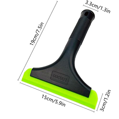 Super Flexible Silicone Squeegee, Auto Water Blade, Water Wiper, Shower Squeegee, 5.9'' Blade and 7.5'' Long Handle, for Car Windshield, Window, Mirror, Glass Door, Black Green - color: Black Green
