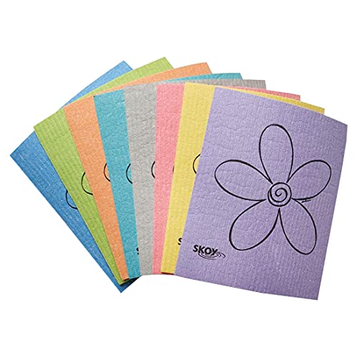 Skoy Swedish Dishcloths, 8 Pack Wholesale, Kitchen Sink Sponge, Dish Cloths for Washing Dishes, Multipurpose Cleaner, Assorted - color: Assorted/Eight, size: 8-Pack