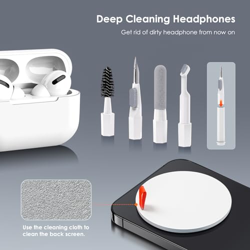 21-in-1 Cleaner Kit for Airpods, Leairot Cleaning Kit for Keyboard, Earbud, Laptop, iPhone Phone Charging Port & Screen, Camera Lens, Computer, Airpod Pro, Electronic Cleaner Kit with Mini Vacuum