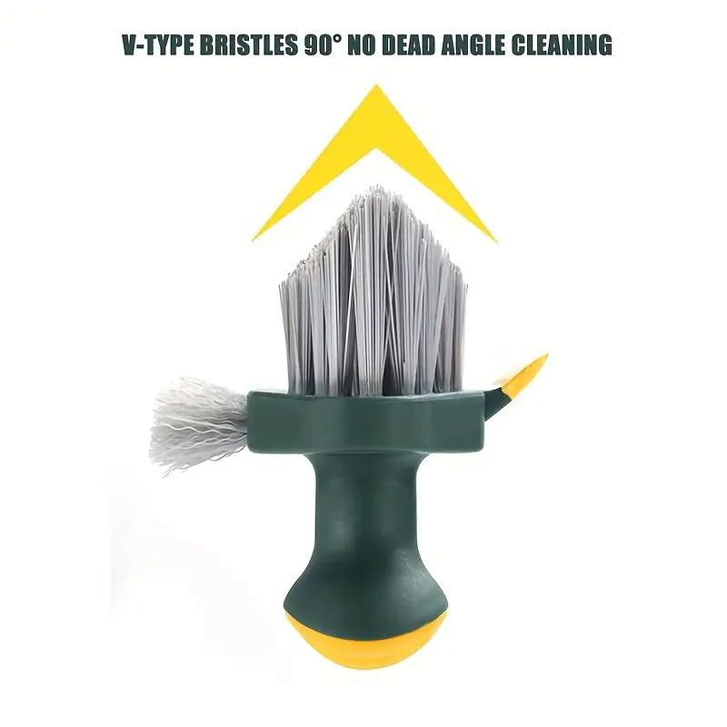 2-in-1 Durable Plastic Crevice and Floor Scrub Brush for Cleaning with Handle - Portable Design Hand Brush for Bathroom, Kitchen, Living Room Cleaning