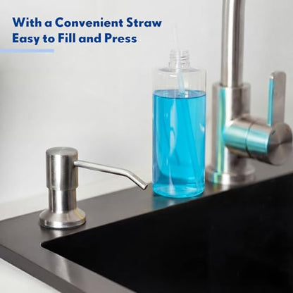 Updated Soap Dispenser Bottle for Kitchen Sink Replacement 500 ML/17 oz Under Sink Soap Dispenser Bottle with Straw Suitable for Dishwashing Liquid Hand Lotion