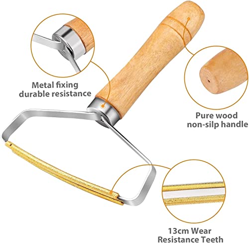 Hair Remover - lint Remover - Wooden Carpet Hair Remover - pet Hair Remover - Carpet Scraper - Clothing Care Tool