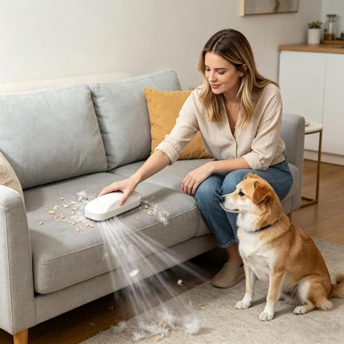Function Handheld Table Crumb Sweeper, Portable Pet Hair & Crumb Remover Brush, Fabric & Upholstery Cleaning Brush, Lint Remover for Couch, Sofa & Pet Hair (White 2) - color: White 2