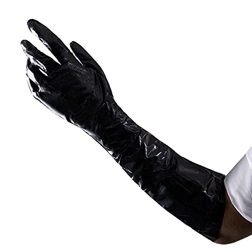 TRONEX 20" Elbow-Length Long Polyethylene (PE) Disposable Gloves, Long Plastic Gloves Food Safe